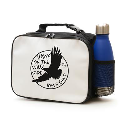 Orca RPET cooler bag with water bottle in side mesh pocket