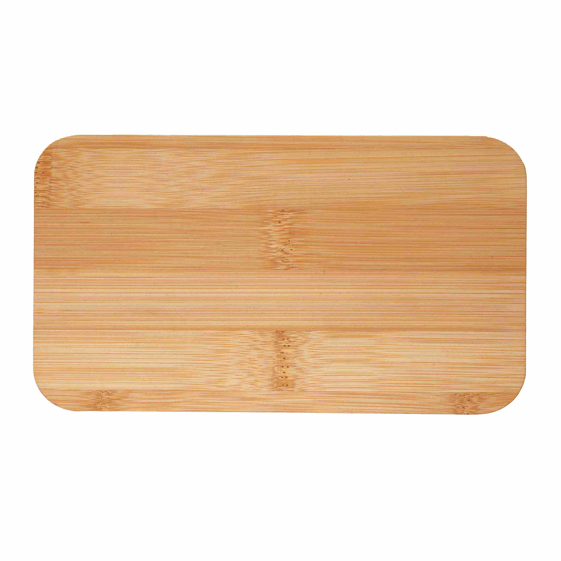 Rectangular bamboo lid of lunch box with natural grain texture